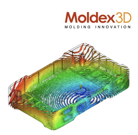 Moldex3D mold-flow simulation of a plastic component